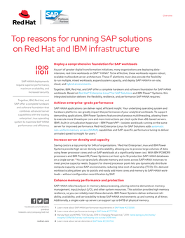 Top Reasons for Running SAP Solutions on Red Hat and IBM Infrastructure