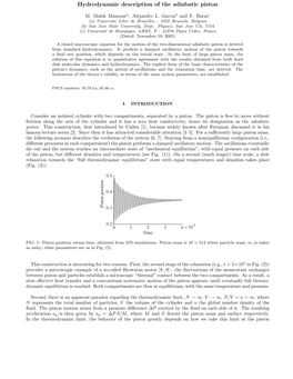 Hydrodynamic Description of the Adiabatic Piston