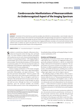 Cerebrovascular Manifestations of Neurosarcoidosis: an Underrecognized Aspect of the Imaging Spectrum