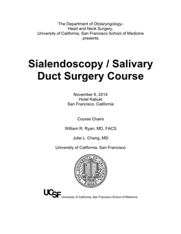 Sialendoscopy / Salivary Duct Surgery Course