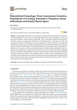 Materialized Genealogy: from Anonymous Cemetery Populations to Creating Alternative Narratives About Individuals and Family Burial Space