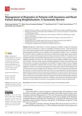 Management of Hypnotics in Patients with Insomnia and Heart Failure During Hospitalization: a Systematic Review