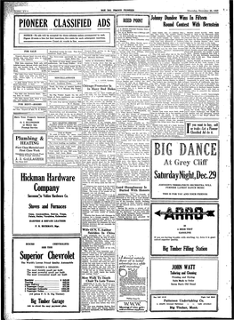 PIONEER CLASSIFIED ADS Hickman Hardware Company Superior