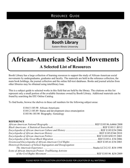 African-American Social Movements