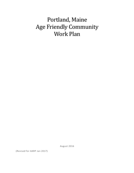 Portland, Maine Age Friendly Community Work Plan