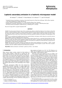 Leptonic Secondary Emission in a Hadronic Microquasar Model