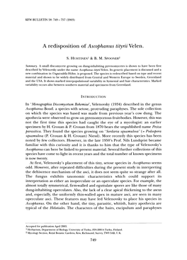 A Redisposition of Ascophanus Tityrii Velen