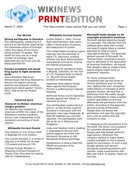 March 7, 2007 the Free-Content News Source That You Can Write! Page 1