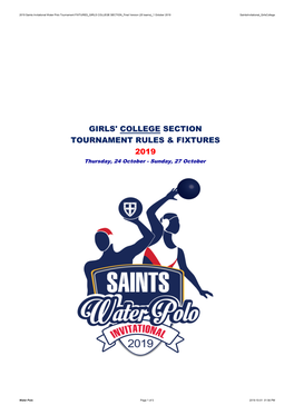 Girls' College Section Rules & Fixtures