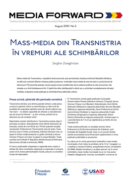 Mass-Media Din Transnistria În Vremuri Ale Schimbărilor