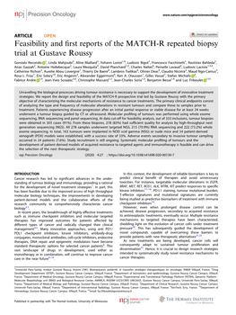 Feasibility and First Reports of the MATCH-R Repeated Biopsy Trial At