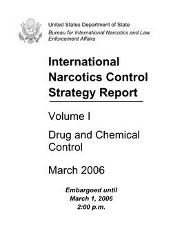 International Narcotics Control Strategy Report