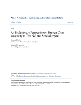 An Evolutionary Perspective on Human Cross-Sensitivity to Tree Nut and Seed Allergens," Aliso: a Journal of Systematic and Evolutionary Botany: Vol