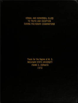 Verbal and Nonverbal Clues - T0 Truth and Deception During Polygraph Examinations