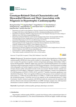 Genotype-Related Clinical Characteristics and Myocardial Fibrosis and Their Association with Prognosis in Hypertrophic Cardiomyopathy