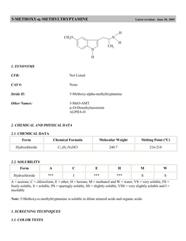 5-Methoxy-Α-Methyltryptamine (5-Meo-AMT)