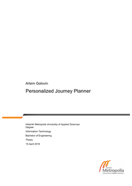 Personalized Journey Planner