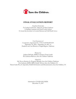 Final Evaluation Report