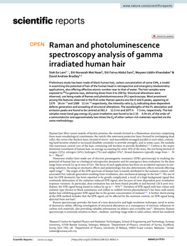 Raman and Photoluminescence Spectroscopy Analysis of Gamma Irradiated Human Hair