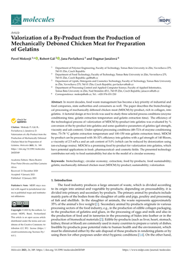 Valorization of a By-Product from the Production of Mechanically Deboned Chicken Meat for Preparation of Gelatins