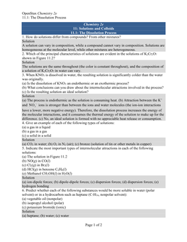 The Dissolution Process Page 1 of 2 Chemistry 2E 11: Solutions And