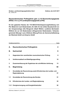 Und Genehmigungsdirektion Nord Koblenz, Den 24.07.2017 Az.: 38 42 /41