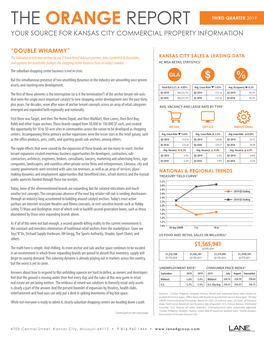 The Orange Report Third Quarter 2019 Your Source for Kansas City Commercial Property Information