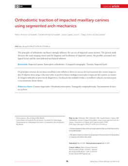 Orthodontic Traction of Impacted Maxillary Canines Using Segmented Arch Mechanics