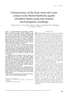 Characteristics of the Fresh Water-Salt Water Contact in the Motril-Salobreña Aquifer (Southern Spain) Using Time Domain Electromagnetic Soundings