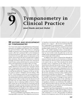 Tympanometry in Clinical Practice Janet Shanks and Jack Shohet