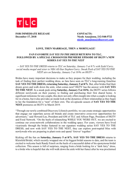 FOR IMMEDIATE RELEASE CONTACTS: December 17, 2018 Nicole Anaejionu, 212-548-5722 Nicole Anaejionu@Discovery.Com