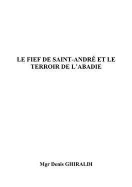 Le Fief De Saint-André Et Le Terroir De L'abadie