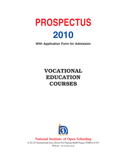PROSPECTUS 2010 with Application Form for Admission