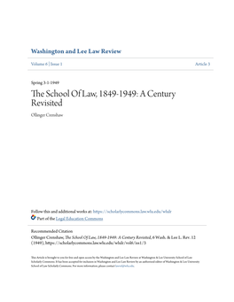 The School of Law, 1849-1949: a Century Revisited, 6 Wash