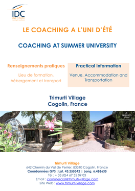 Le Coaching a L'uni D'été