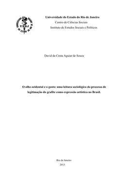 Universidade Do Estado Do Rio De Janeiro Centro De Ciências Sociais Instituto De Estudos Sociais E Políticos