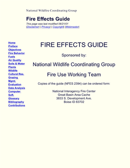 Fire Effects Guide This Page Was Last Modified 06/21/01 |Disclaimer| | Privacy| | Copyright| |Webmaster|
