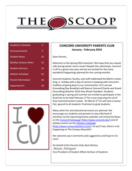 Concord University Parents Club October 2014