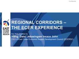 Regional Corridors – the Ecer Experience