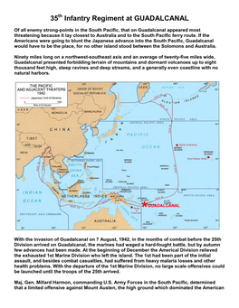 35 Infantry Regiment at GUADALCANAL
