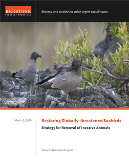 Restoring Globally-Threatened Seabirds Strategy for Removal of Invasive Animals