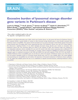 Excessive Burden of Lysosomal Storage Disorder Gene Variants in Parkinson’S Disease