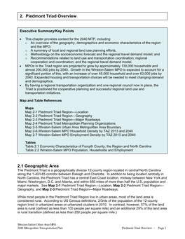 Piedmont Triad Overview