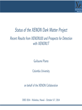 Status of the XENON Dark Matter Project Recent Results from XENON100 and Prospects for Detection with XENON1T