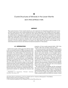 Crystal Structures of Minerals in the Lower Mantle