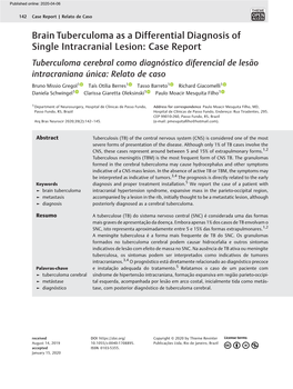 Brain Tuberculoma As a Differential Diagnosis of Single Intracranial Lesion