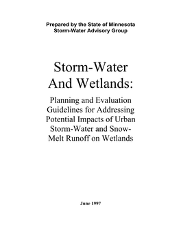 Storm-Water and Wetlands Guidance