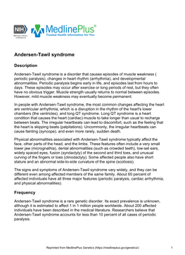 Andersen-Tawil Syndrome