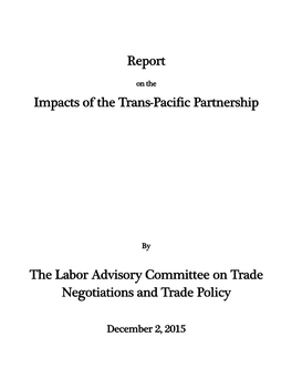 Report Impacts of the Trans-Pacific Partnership the Labor Advisory