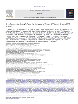 Deep Impact, Stardust-Next and the Behavior of Comet 9P/Tempel 1 from 1997 to 2010 ⇑ K.J